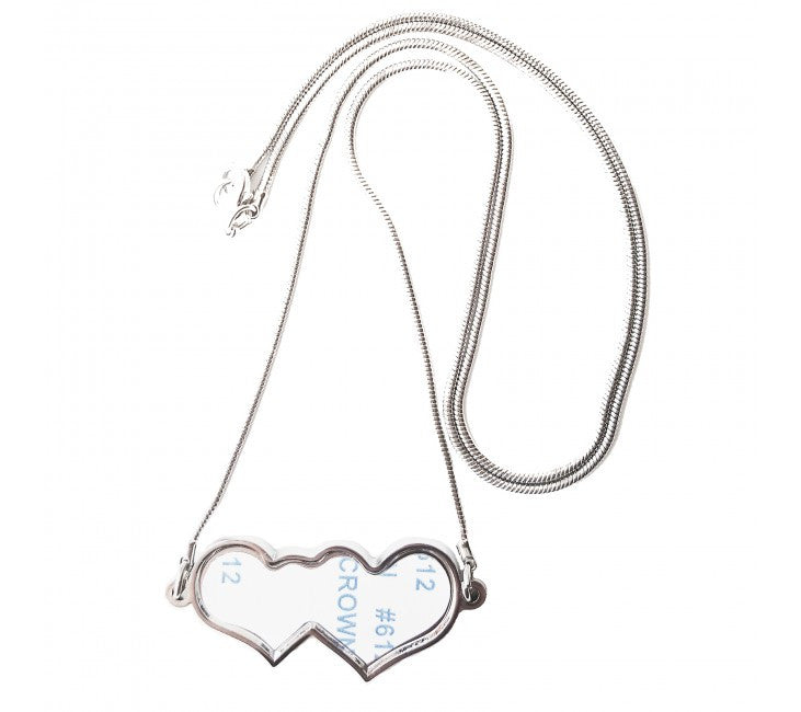 Double Heart zinc necklace-100pcs 