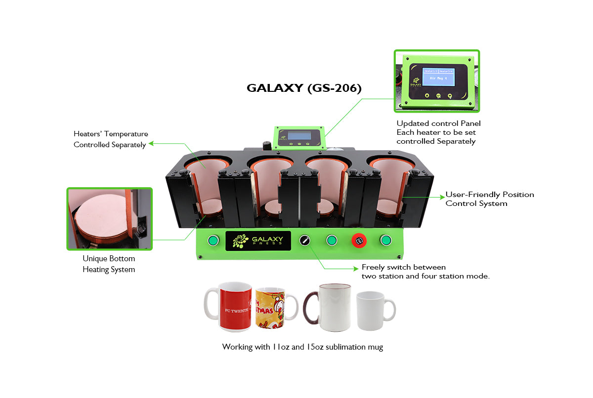 Galaxy Air Mug 4 GS-206 Green 220V -1set